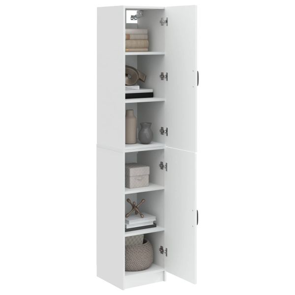 Комплект шкафове 2 pcs Бял гланц Инженерна дървесина