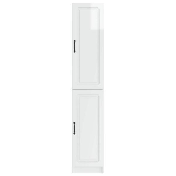 Комплект шкафове 2 pcs Бял гланц Инженерна дървесина