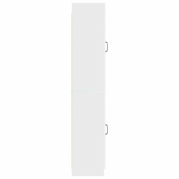 Комплект шкафове 2 pcs Бял гланц Инженерна дървесина