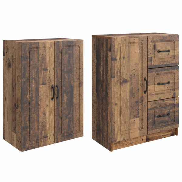 Комплект шкафове 2 pcs Старо дърво Инженерна дървесина