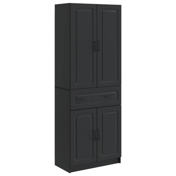 Комплект шкафове 2 pcs Черно Инженерна дървесина