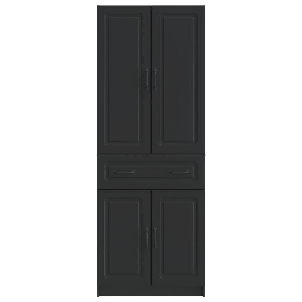 Комплект шкафове 2 pcs Черно Инженерна дървесина