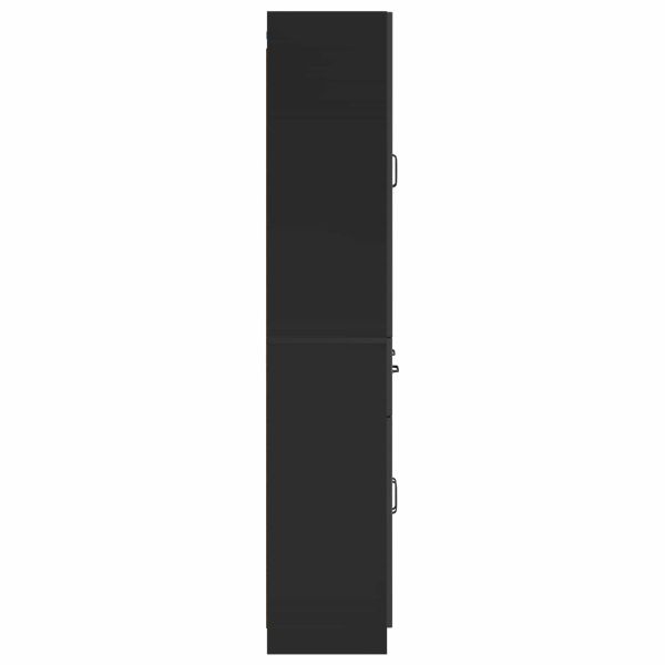 Комплект шкафове 2 pcs Черно Инженерна дървесина