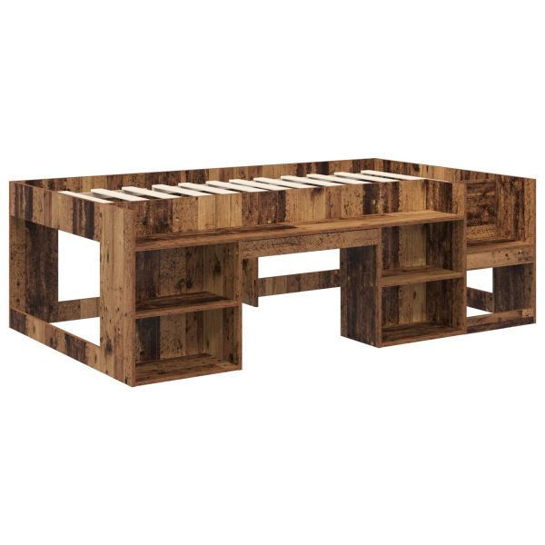 Леглово рамо с хранилище Старо дърво 90 x 200 cm