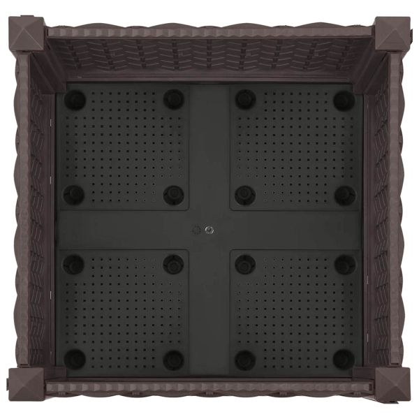 Градинска саксия с колела Кафяво 40 x 40 x 29 см ПП