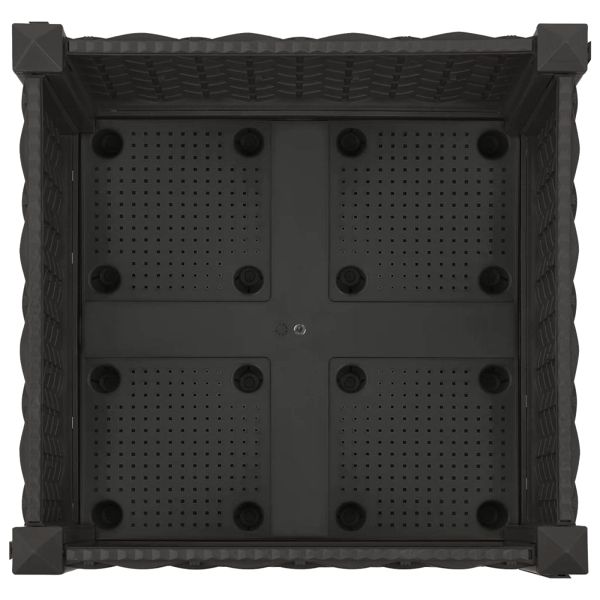 Градинска саксия с колела Черно 40 x 40 x 29 см ПП