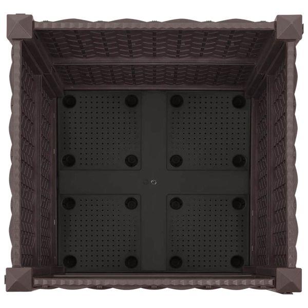 Градинска саксия с колела Кафяво 40 x 40 x 44 см ПП