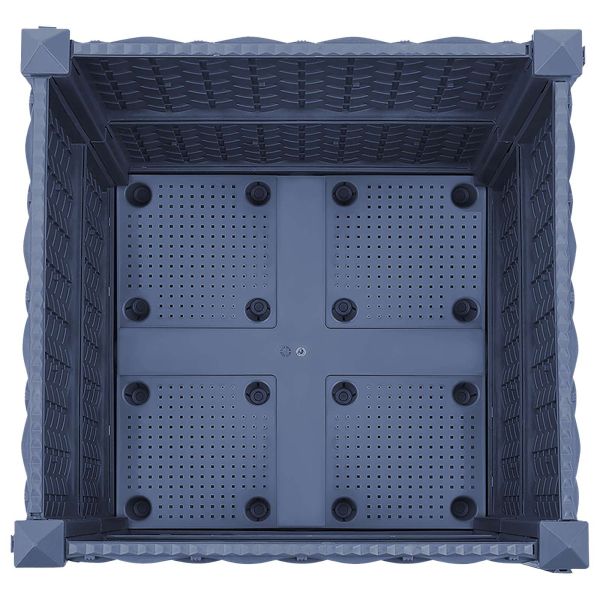 Градинска саксия с колела Синьо сиво 40 x 40 x 48 см ПП