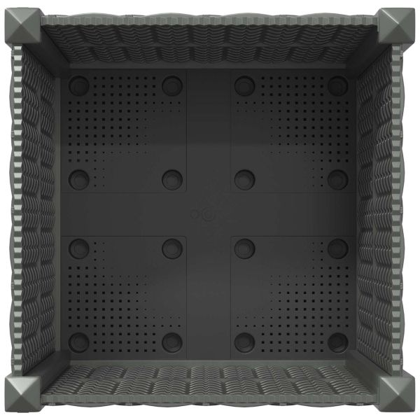 Градинска саксия с колела Светлосиво 40 x 40 x 48 см ПП
