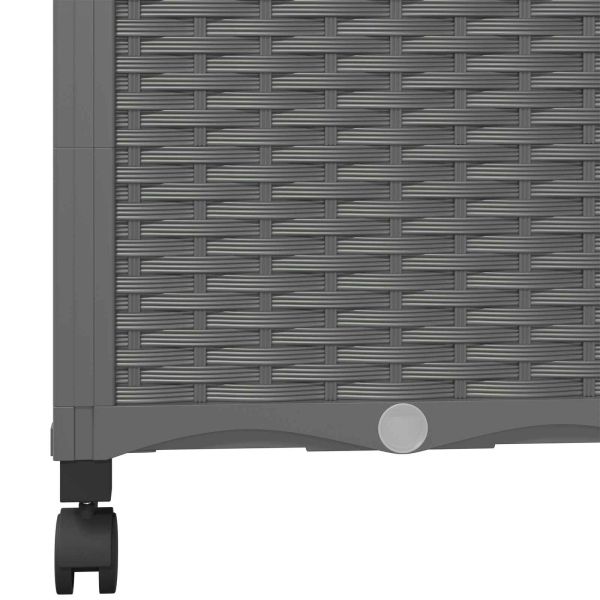 Градински сандък с решетка и колела Светлосиво 40 x 40 x 146 см