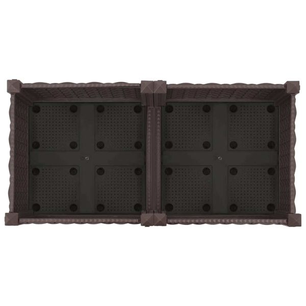 Градинска саксия с колела Кафяво 80 x 40 x 29 см ПП