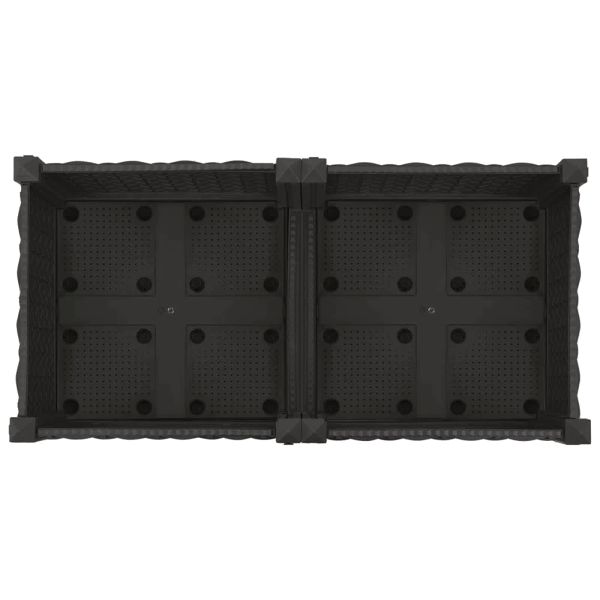 Градинска саксия с колела Черно 80 x 40 x 29 см ПП