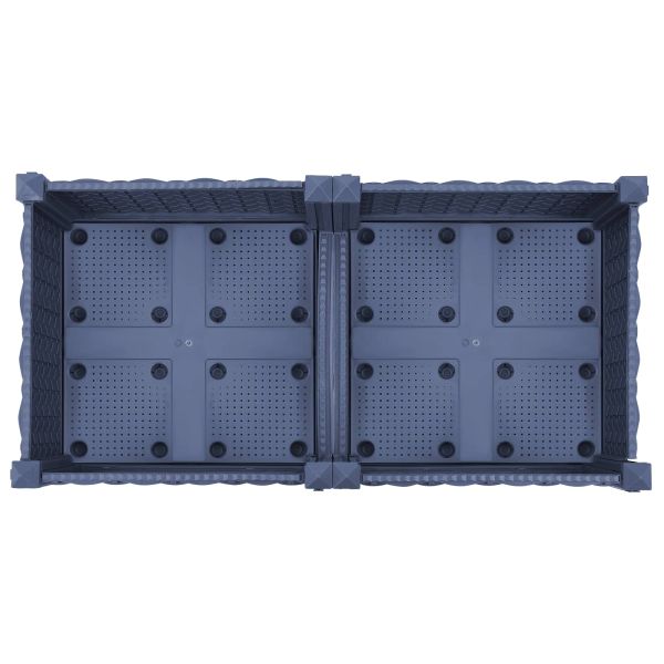 Градинска саксия с колела Синьо сиво 80 x 40 x 33 см ПП