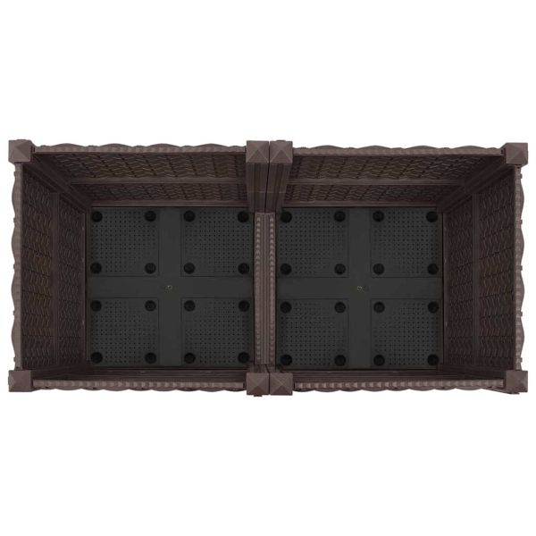 Градинска саксия с колела Кафяво 80 x 40 x 44 см ПП