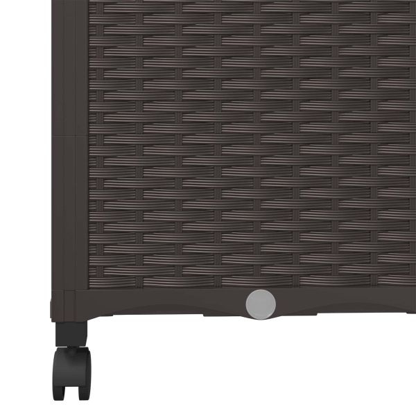 Градински сандък с решетка и колела Кафяво 80 x 40 x 146 см ПП
