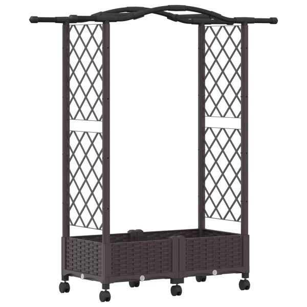 Повдигнато легло с решетка и покривка Кафяво 124 x 40 x 129 см