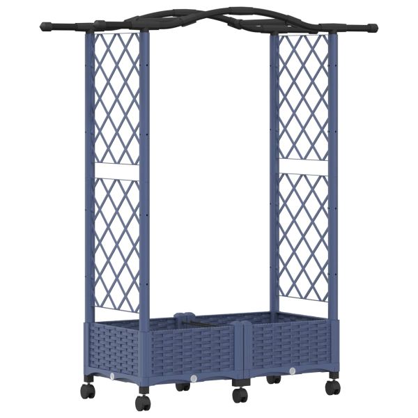 Повдигнато легло с решетка и покривка Сиво 124 x 40 x 129 см ПП