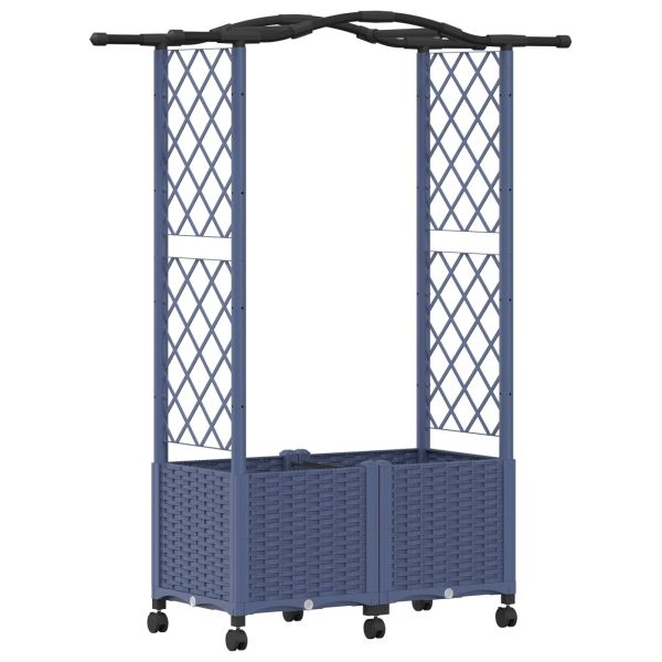 Повдигнато легло с решетка и покривка Сиво 125 x 40 x 144 см ПП