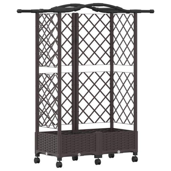 Повдигнато легло с решетка и покривка Кафяво 124 x 40 x 129 см