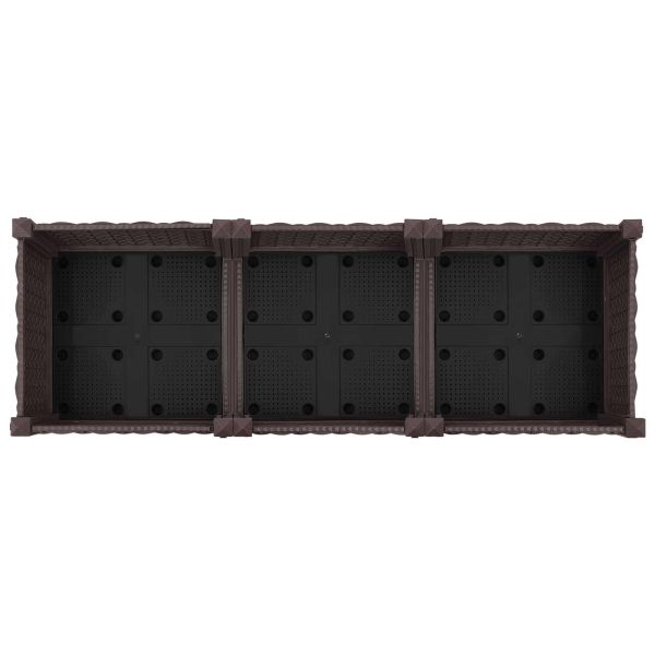 Градинска саксия с колела Кафяво 120 x 40 x 29 см ПП