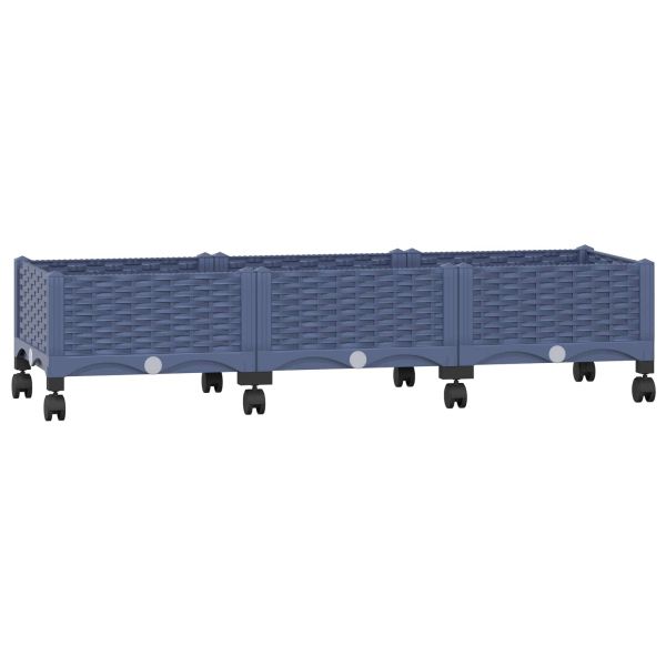 Градинска саксия с колела Синьо сиво 120 x 40 x 33 см ПП