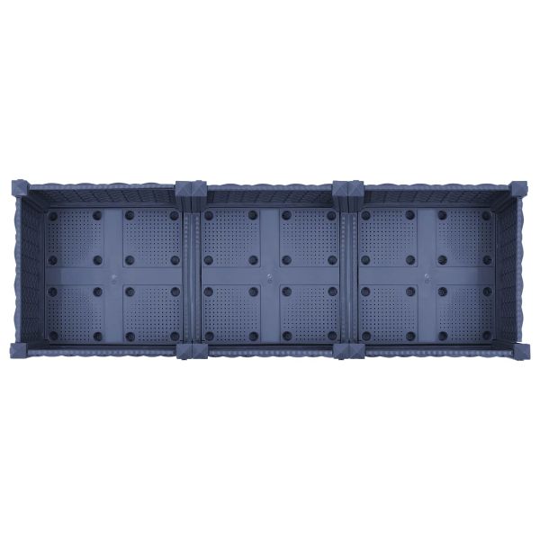 Градинска саксия с колела Синьо сиво 120 x 40 x 33 см ПП