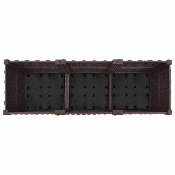Градинска саксия с колела Кафяво 120 x 40 x 44 см ПП