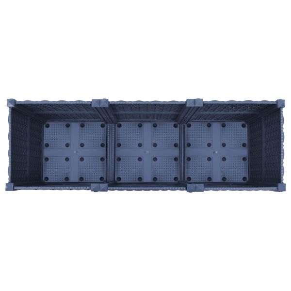 Градинска саксия с колела Синьо сиво 120 x 40 x 48 см ПП