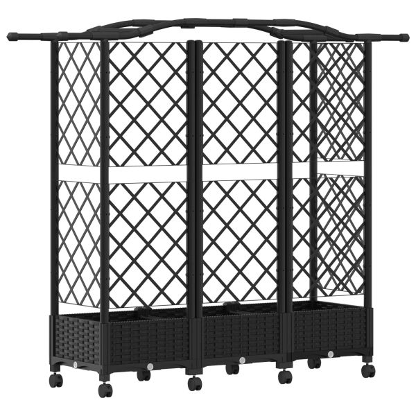 Повдигнато легло с решетка и покривка Черно 163 x 40 x 129 см