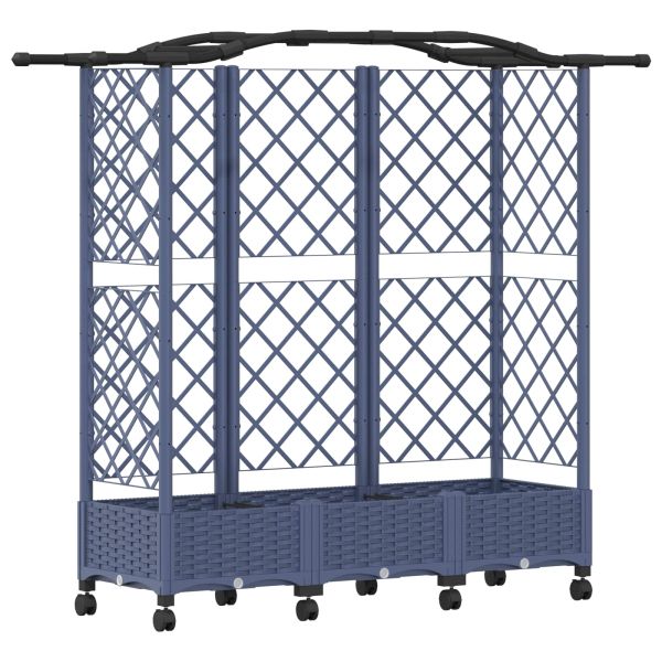 Повдигнато легло с решетка и покривка Сиво 163 x 40 x 129 см ПП