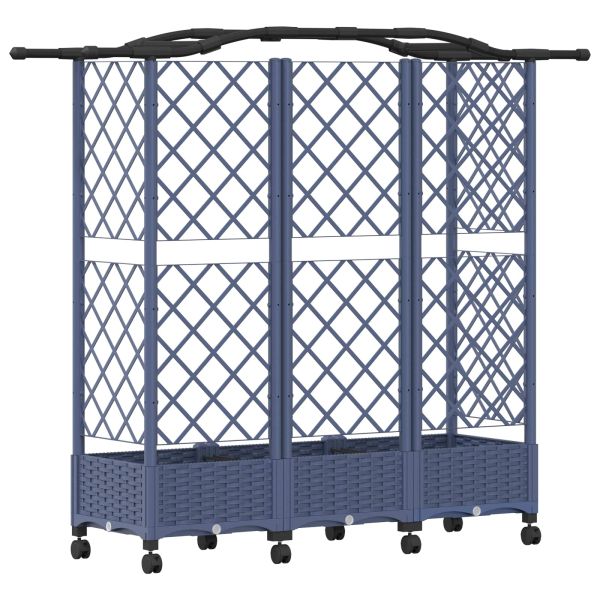 Повдигнато легло с решетка и покривка Сиво 163 x 40 x 129 см ПП
