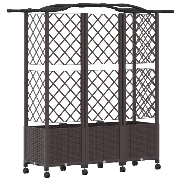 Повдигнато легло с решетка и покривка Кафяво 163 x 40 x 144 см