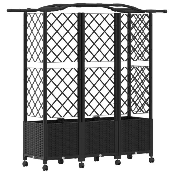 Повдигнато легло с решетка и покривка Черно 163 x 40 x 144 см