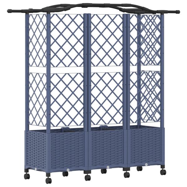 Повдигнато легло с решетка и покривка Сиво 163 x 40 x 144 см ПП