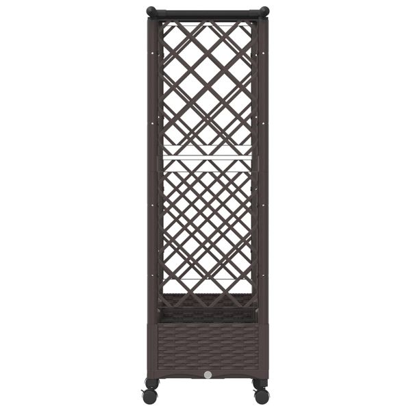Повдигнато легло с решетка и покривка Кафяво 164 x 40 x 127 см