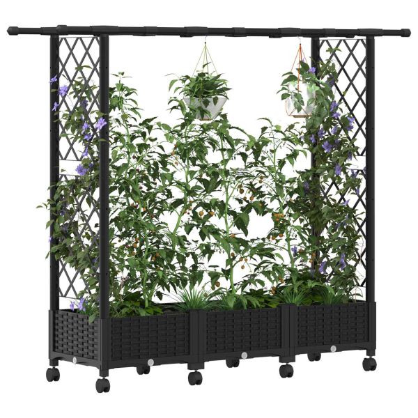Повдигнато легло с решетка и покривка Черно 164 x 40 x 127 см