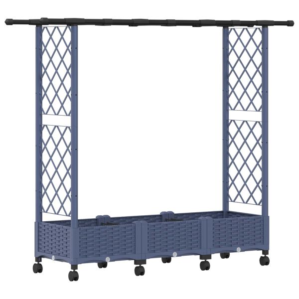 Повдигнато легло с решетка и покривка Сиво 164 x 40 x 127 см ПП