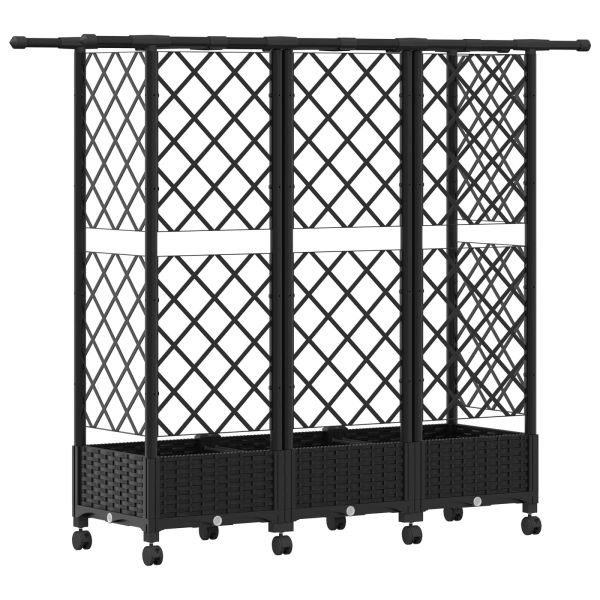 Повдигнато легло с решетка и покривка Черно 164 x 40 x 127 см