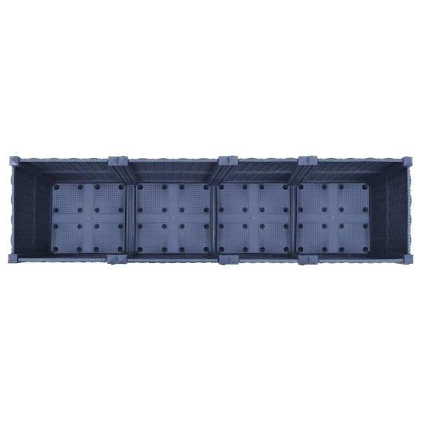 Градинска саксия с колела Синьо сиво 160 x 40 x 48 см ПП