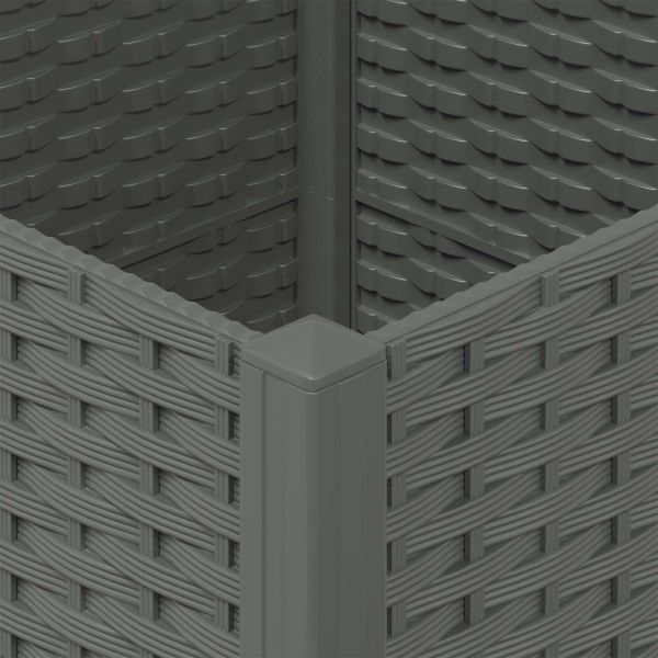 Градинска саксия с колела Светлосиво 160 x 40 x 48 см ПП