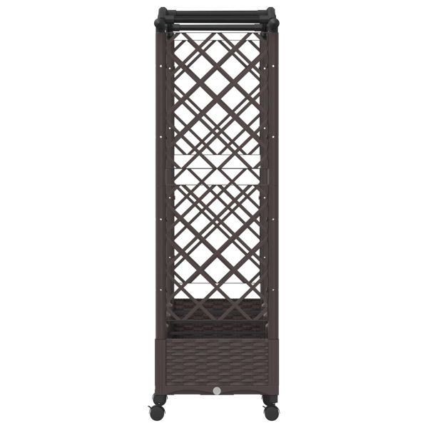 Повдигнато легло с решетка и покривка Кафяво 207 x 40 x 129 см