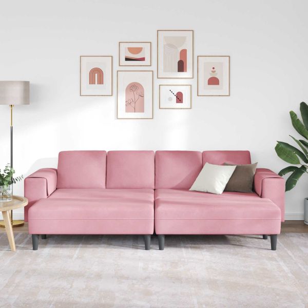 Диван за всекидневна 3 pcs Розово 250 x 188 x 76 см