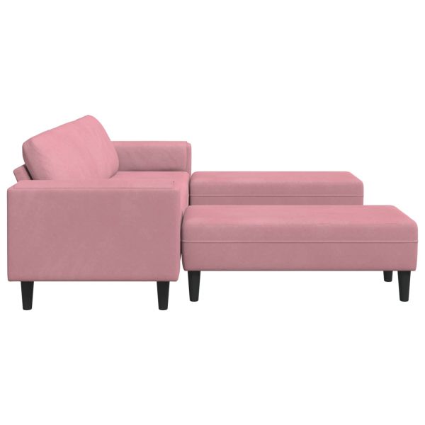 Диван за всекидневна 3 pcs Розово 250 x 188 x 76 см
