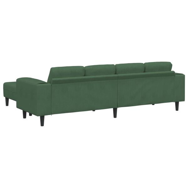 Диван Тъмен зелен 250 x 188 x 76 см Кордюрова тъкан