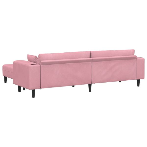 Диван 3 pcs Розово 250 x 188 x 76 см Кадифе