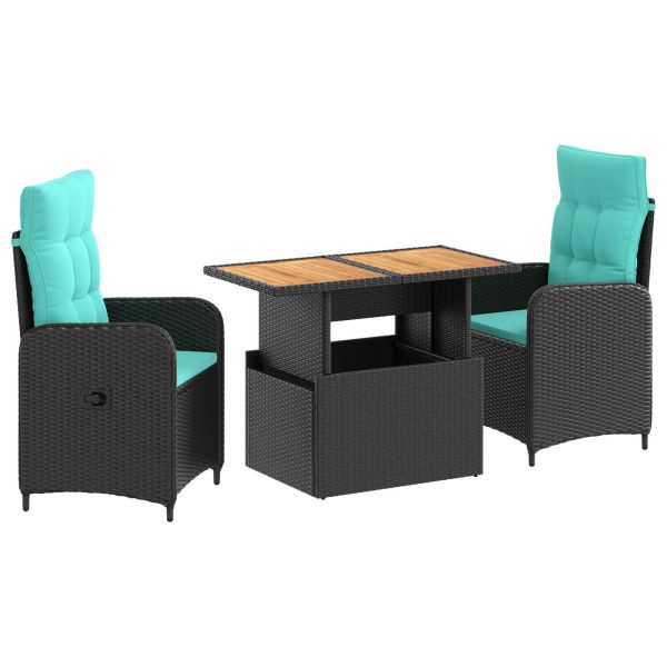 Комплект за хранене на открито 3 pcs полиратан