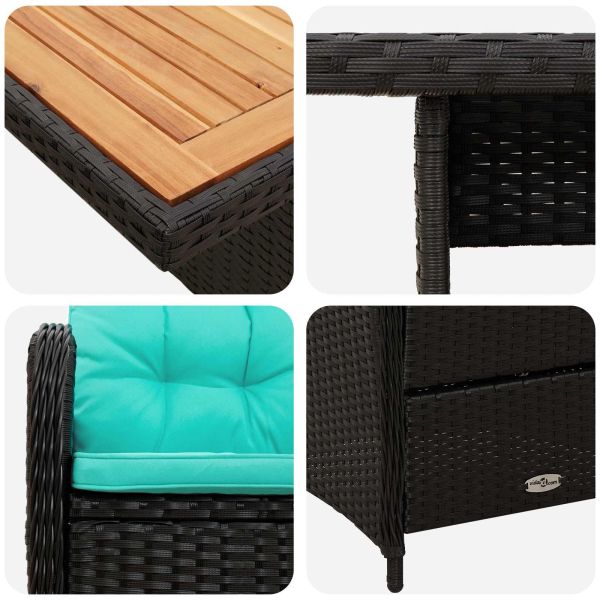 Комплект за хранене на открито 3 pcs полиратан