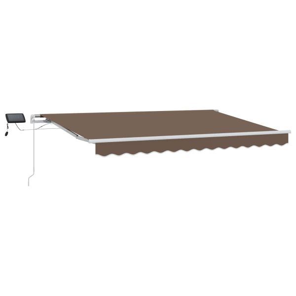 Прибираща се тента Таупе 450 × 350 cm Тъкан и алуминий