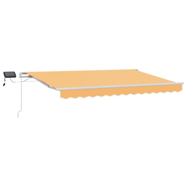 Прибираща се тента Пясък 500 × 350 cm Тъкан и алуминий