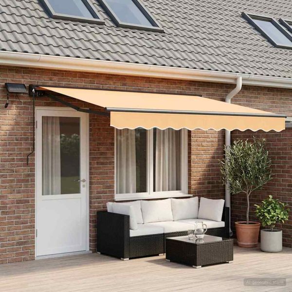 Ръчна рамка за сенник с LEDs Пясък 5 × 3,5 m